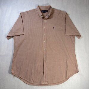 Ralph Lauren Polo Shirt Mens XXL Classic Fit Orange Striped Preppy Purple Pony